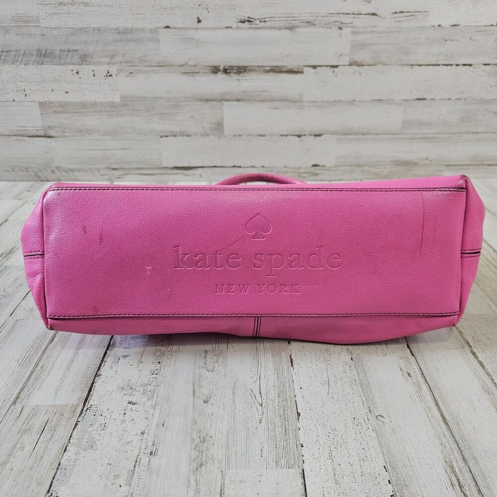 Kate Spade Women Shoulder Bag Hot Pink Pebbled Leather Bow Detail Barbiecore - Picture 9 of 15
